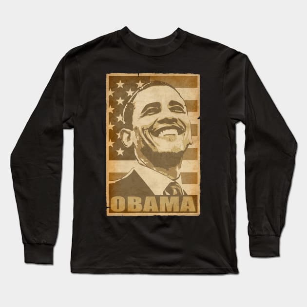 Barack Obama Smile Propaganda Poster Pop Art Long Sleeve T-Shirt by Nerd_art